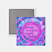 Mindset Quote Inspirivity Paarse Trendy Magneet (Voorkant / Achterkant)