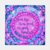 Mindset Quote Inspirivity Paarse Trendy Magneet (Voorkant)