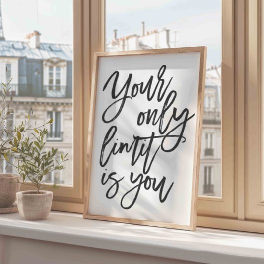 Mindset Quote Minimalistisch Modern Zwart-wit Poster