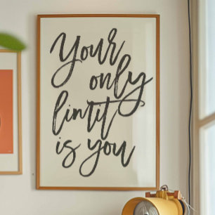 Mindset Quote Minimalistisch Modern Zwart-wit Poster