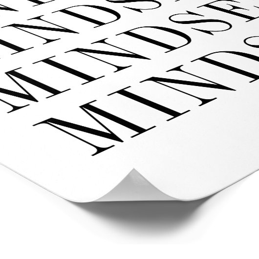 Mindset Typografie Black en White Poster (Hoek)