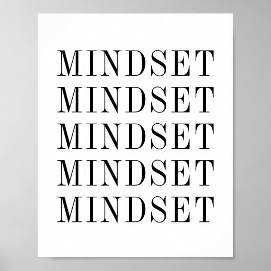 Mindset Typografie Black en White Poster (Voorkant)