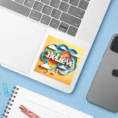 MindSphere: Geloof in Living Colour Sticker (Laptop met iPhone)