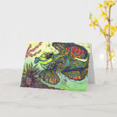 Mindy de Mandarin Vissen Kaart (Gele Bloem)