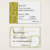 Mindy's Dinner Kaart (Voorkant /achterkant)