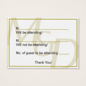 Mindy's Dinner Kaart (Achterkant)