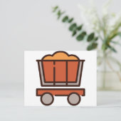 Mine Cart Briefkaart (Staand voorkant)