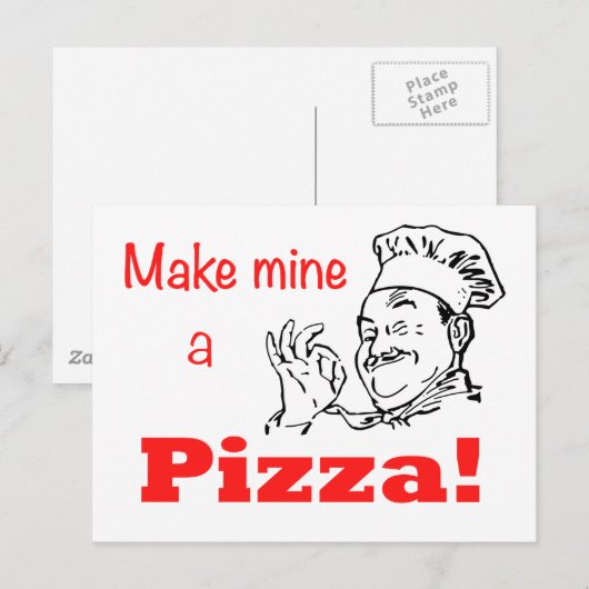 Mine een Pizza maken! Briefkaart (Voorkant / Achterkant)