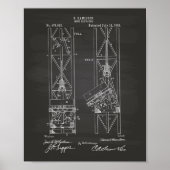 Mine Elevator 1892 Patent Art Chalkboard Poster (Voorkant)