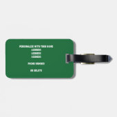 Mine! groen grijs haar volleybal team kleuren bagagelabel (Achterkant horizontaal)