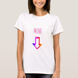 Mine handschrift pijl roze grappige keuze t-shirt
