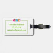 MINE! - kleurrijk patterend Bagagelabel (Achterkant horizontaal)