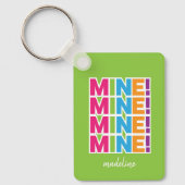 MINE! - Kleurrijke persoonlijke Sleutelhanger (Voorkant)