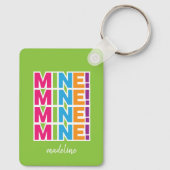 MINE! - Kleurrijke persoonlijke Sleutelhanger (Achterkant)