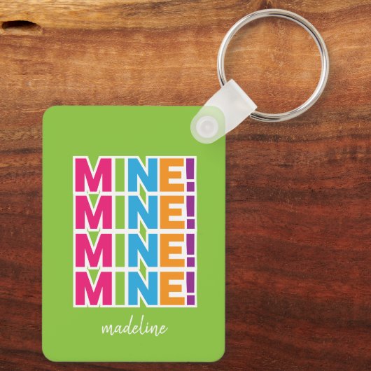 MINE! - Kleurrijke persoonlijke Sleutelhanger (Achterkant)