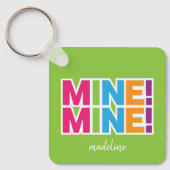 MINE! - Kleurrijke persoonlijke Sleutelhanger (Voorkant)