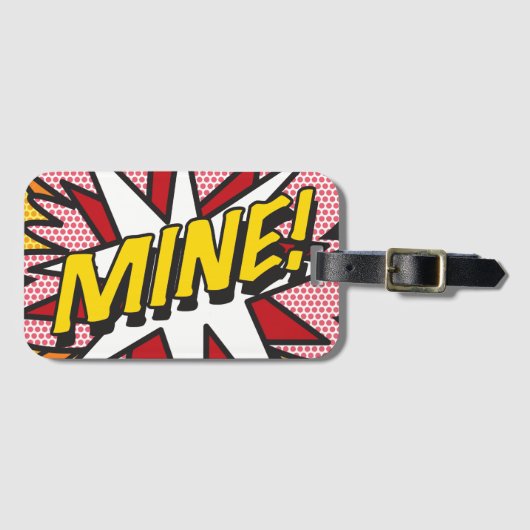 MINE Leuke Retro Stripboek Pop Art Bagagelabel (Voorkant (horizontaal))