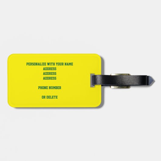 Mine! meisje volleybal groen goud team kleuren bagagelabel (Achterkant horizontaal)