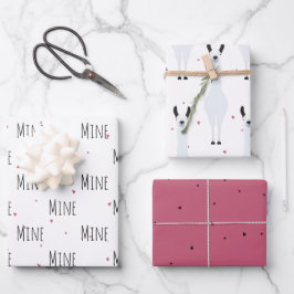 "Mine Mine" Gek Schattige Llama Liefde Inpakpapier Vel