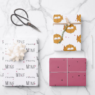 "Mine Mine" Gek Schattige Puffer Liefde Inpakpapier Vel
