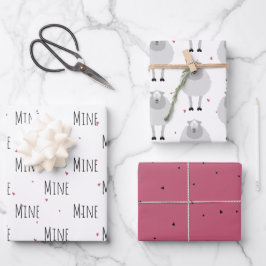 "Mine Mine" Gek Schattige Schaap Liefde Inpakpapier Vel