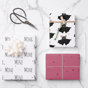 "Mine Mine" Gek Schattige Vleermuis Liefde Inpakpapier Vel