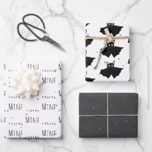 "Mine Mine" Gek Schattige Vleermuis Liefde Inpakpapier Vel