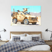 MINE-RESISTENT AMBUSH BESCHERMD VOERTUIG 32x48 Canvas Afdruk (Insitu (Slaapkamer))