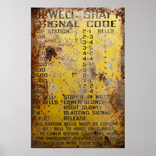 Mine Shaft Hoist Communicatie Grafiek Poster