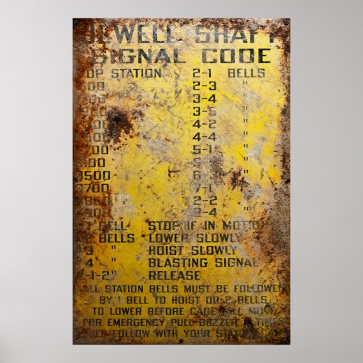 Mine Shaft Hoist Communicatie Grafiek Poster (Voorkant)