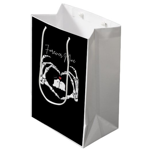 Mine, Valentijnsdag Classic - Skeleton Handen Hore Medium Cadeauzakje (Voorkant Gekanteld)