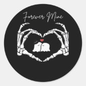 Mine, Valentijnsdag Classic - Skeleton Handen Hore Ronde Sticker (Voorkant)