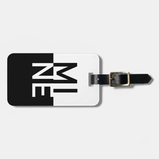 MINE zwart-wit Bagagelabel (Voorkant horizontaal)