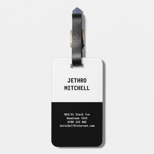 MINE zwart-wit Bagagelabel (Achterkant verticaal)