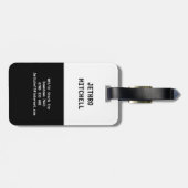 MINE zwart-wit Bagagelabel (Achterkant horizontaal)