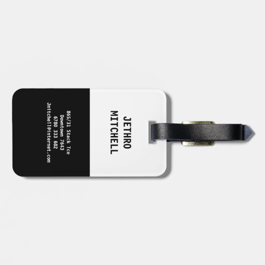 MINE zwart-wit Bagagelabel (Achterkant horizontaal)