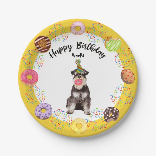 Mineature Schnauzer Dog Birthday Party Paper Bord (Voorkant)