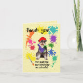 Mineature Schnauzer Dog Fun Art Verjaardagsfeest Bedankkaart (Voorkant)