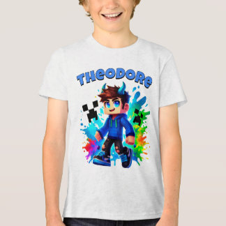 Minecraft Aangepaste naam, Blue Minecraft Gamer Tri-Blend Shirt