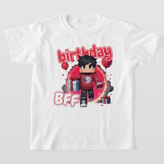 Minecraft Aphmau, Verjaardag BFF, BF, Cool Boy Aar T-shirt (Laagn)