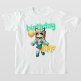 Minecraft Aphmau, Verjaardag BFF, Schattige Cyan K T-shirt