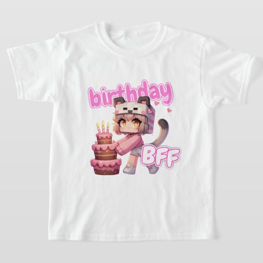 Minecraft Aphmau, Verjaardag BFF, Schattigee Youtu T-shirt (Laagn)