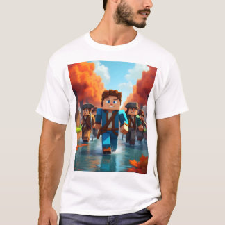 Minecraft avonturiers verkennen een stroom t-shirt