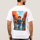 Minecraft avonturiers verkennen een stroom t-shirt (Achterkant)