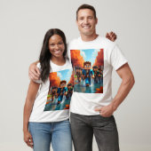 Minecraft avonturiers verkennen een stroom t-shirt (Unisex)