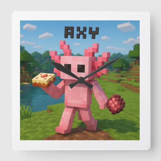 minecraft axy vierkante klok (Voorkant)