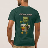 Minecraft Chicken Jockey Design – Baby Zombie Ridi T-shirt (Achterkant)