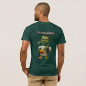 Minecraft Chicken Jockey Design – Baby Zombie Ridi T-shirt (Achterkant volledig)