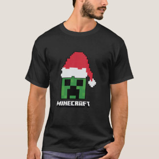 Minecraft Christmas Creeper Santa Hat  T-shirt