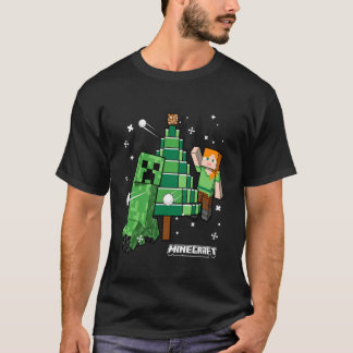 Minecraft Christmas Tree Snowball Fight With Alex T-shirt